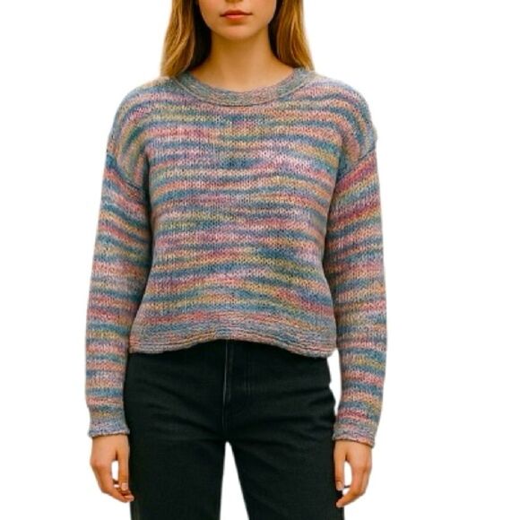 Christina Lehr Alpaca Striped Knit Sweater Peru Women's Long Sleeves Colorful XL - Picture 12 of 12